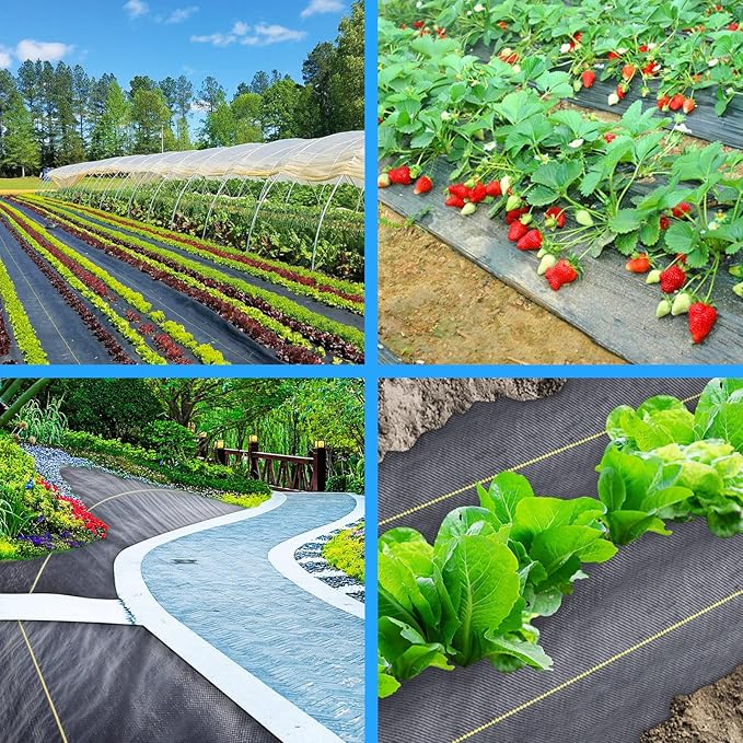 6ft x300ft Black Weed Barrier Landscape Premium Fabric-Heavy Duty Woven Ground Cloth with Superior Permeability Weed Control Convenient Design