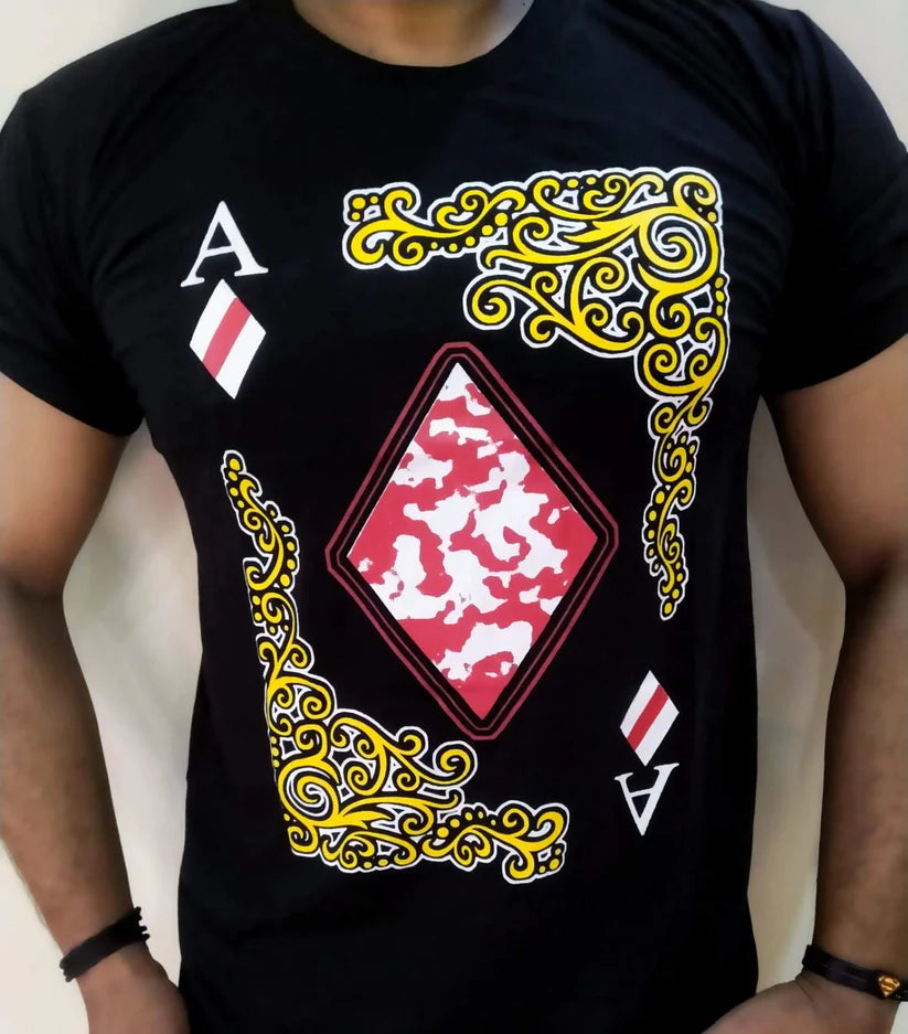 Black Printed Men's T- Shirt