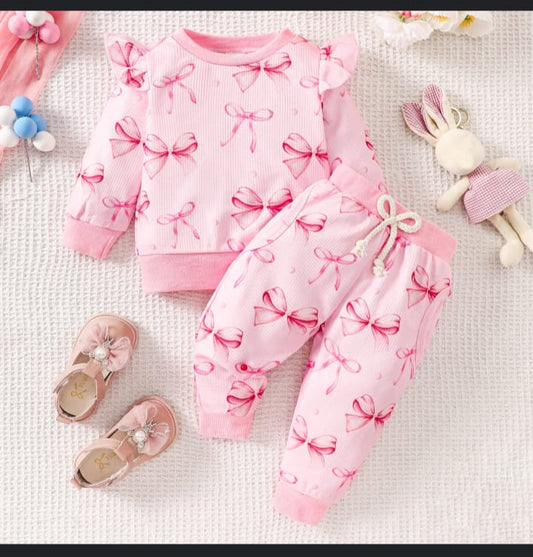 Pink Ribbon Printed Kids Winter Suit ( Each )