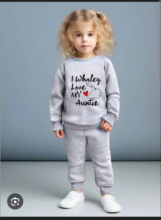 Grey I Whaley Love Me Printed Kids Winter Suit ( Each )