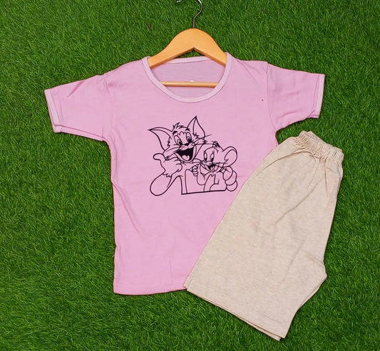 Pink Tom & Jerry Kids Short Set
