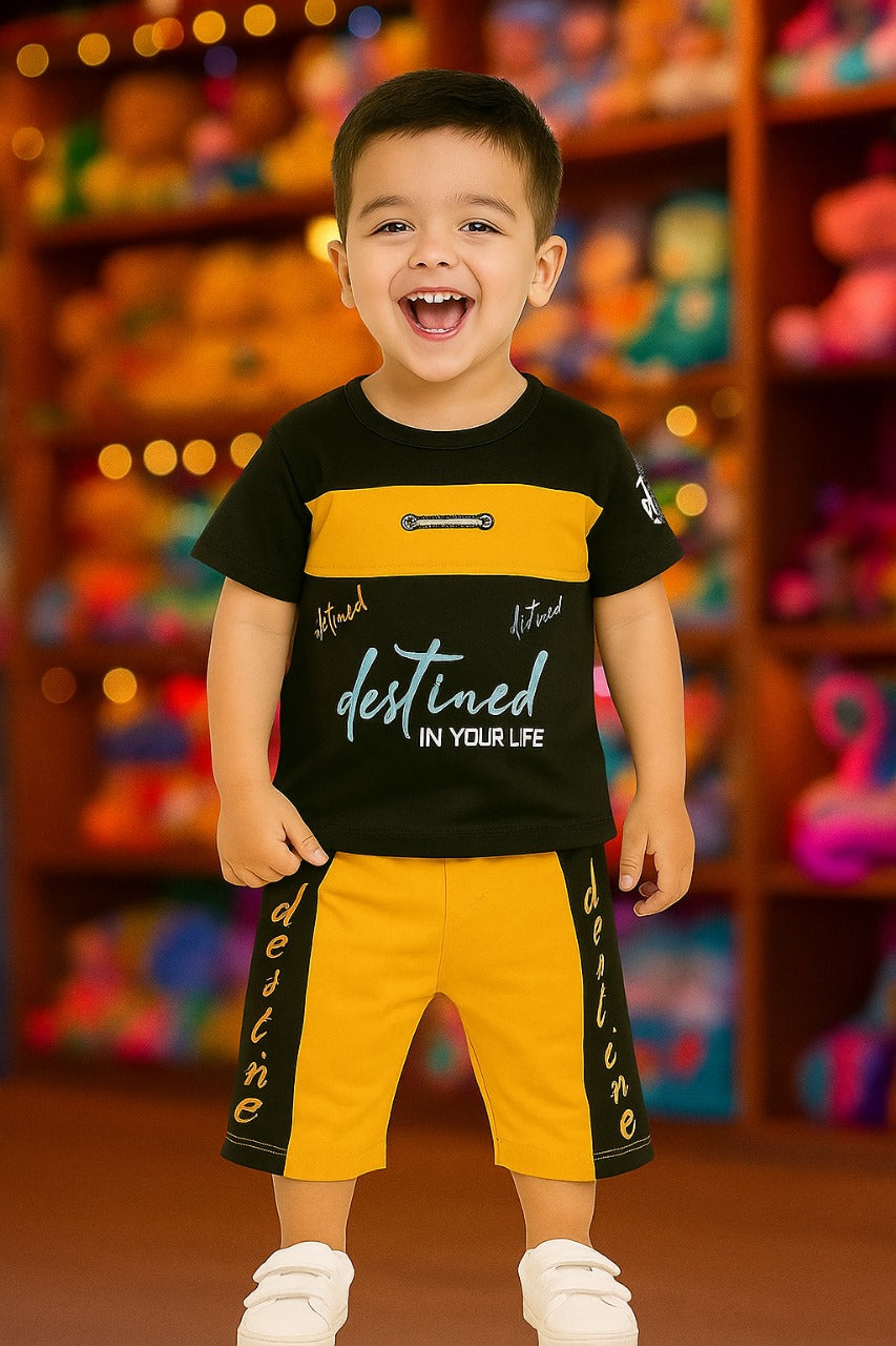 Black & Yellow Destined Kids Eid Collection