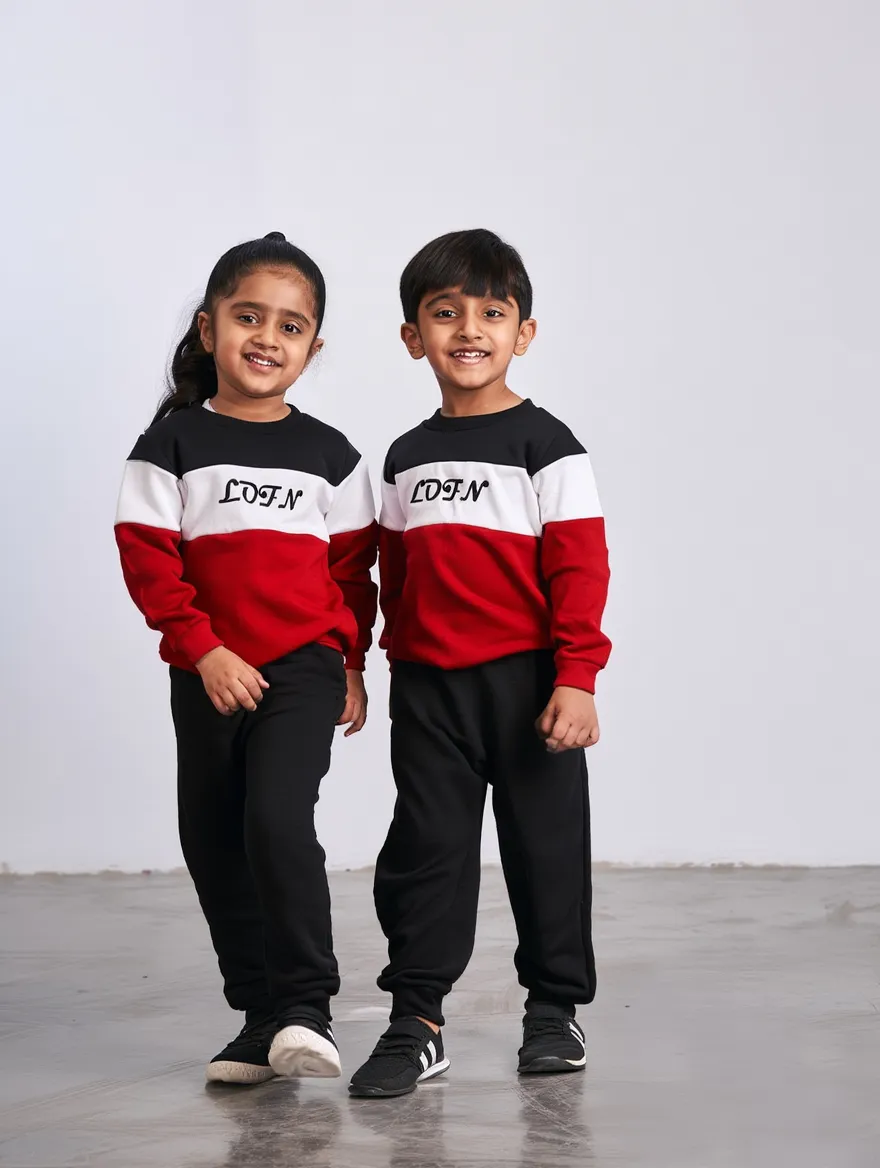 Fleece Fabric Land Style Printed Kids Winter Suit ( Each )