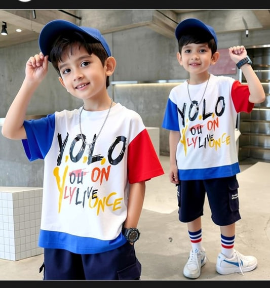 Kids Style Print T-Shirt & Shorts Set