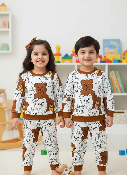 Multi Bear Printed Kids Winter Suit ( Each )