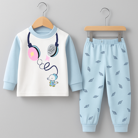 Sky Headphone Printed Kids Winter Suit ( Each )