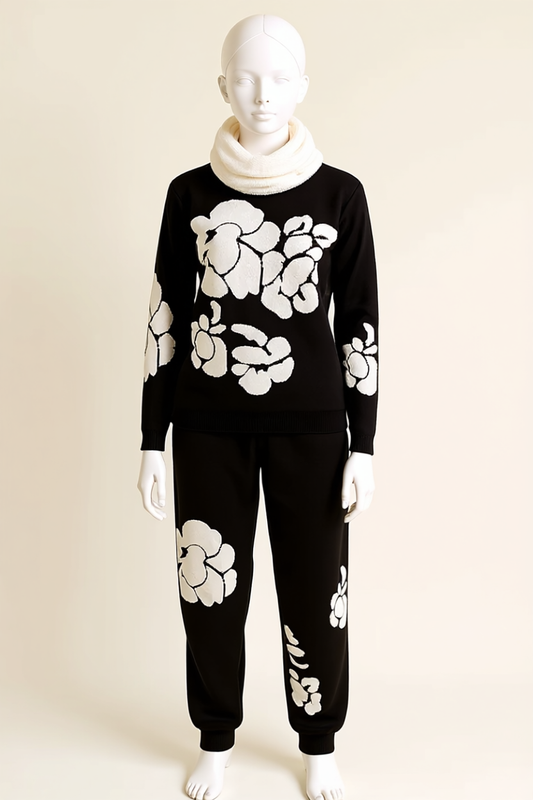 Black Floral Knit Co-ord – Bold