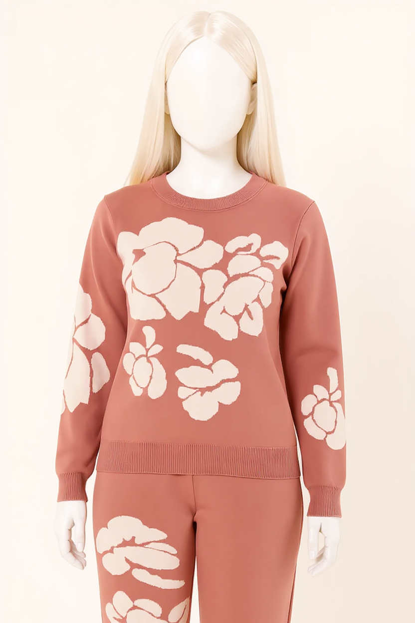 Dusty Rose Floral Knit Co-ord – Soft