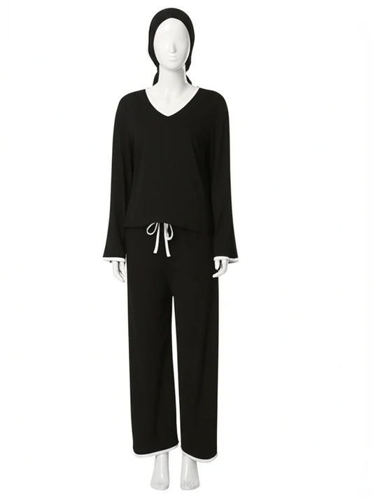 Black Palazzo Style Night Suit