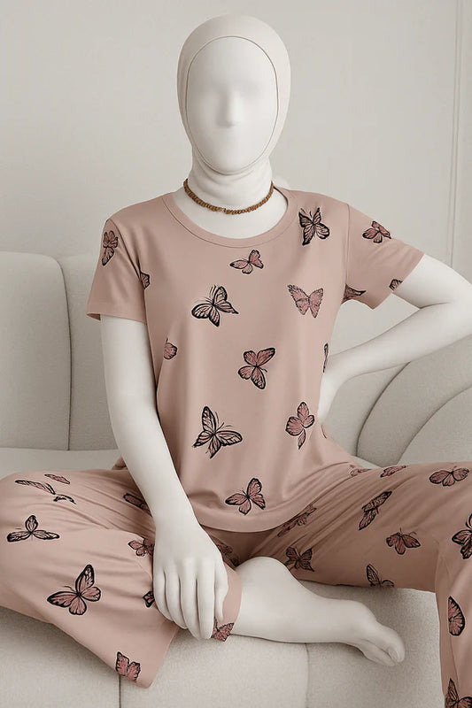 Monach Butterfly Printed Night Suit