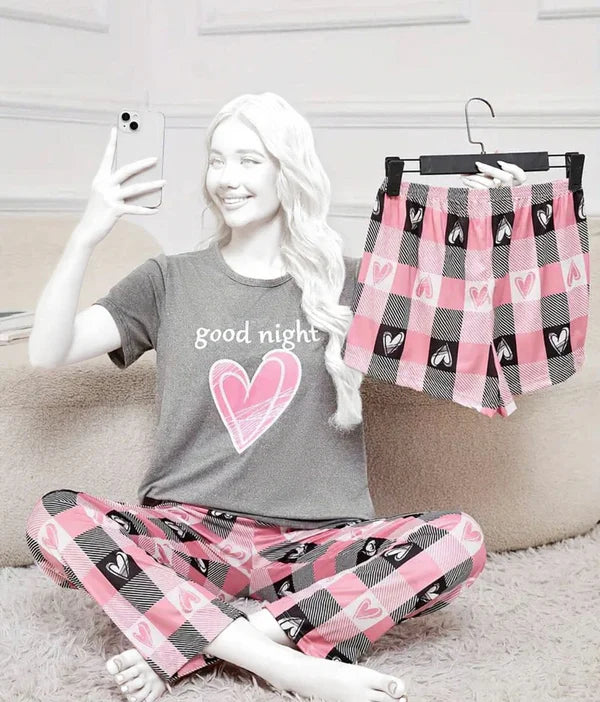 3 Piece Grey Night Nightwear