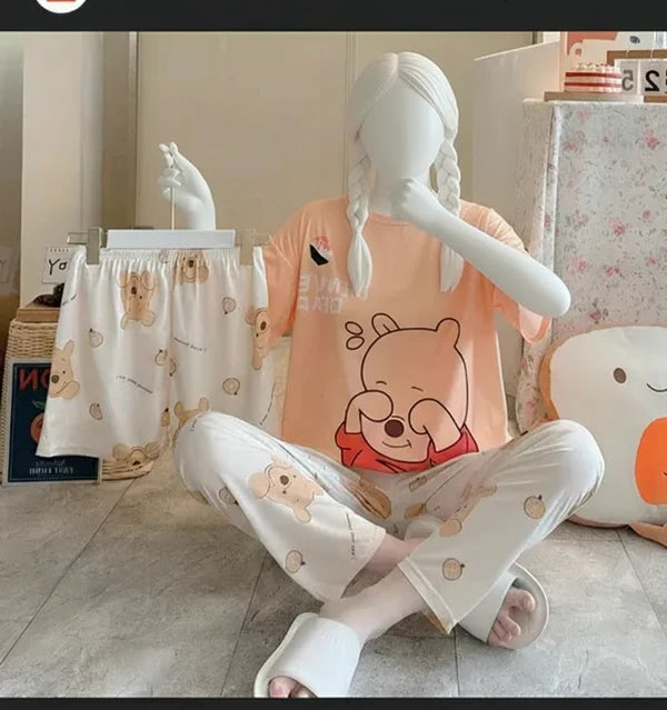 3 Piece Peach Shyness Nightwear