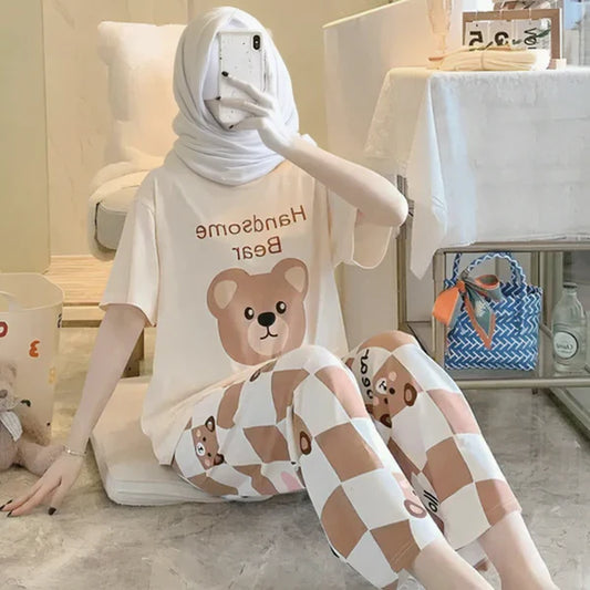 Handsome Bear Printed Night Suit